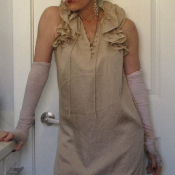 Ann Taylor LOFT Petites "Raw Silk" Oyster colored sleeveless shift, size 4P - Picture 14 of 14